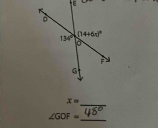 x=
∠ GOF=
_