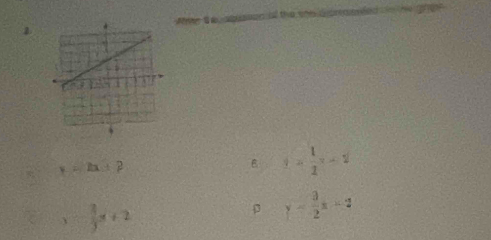 y=2x+2
B 1= 1/2 x-2
 3/3 x+2
β y= 3/2 x+2