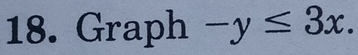 Graph -y≤ 3x.