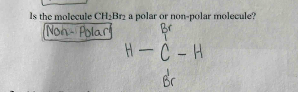 Is the molecule CH_2Br_2 a polar or non-polar molecule?