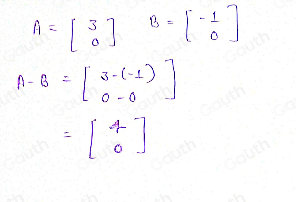 Solved: Given the matrices A and B shown below, find A-B. A ...