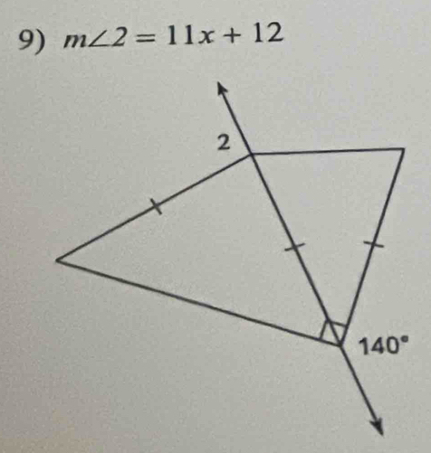 m∠ 2=11x+12