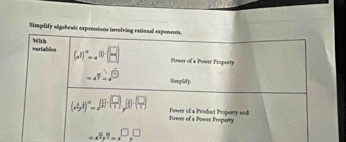 Simplify algebraic expressi