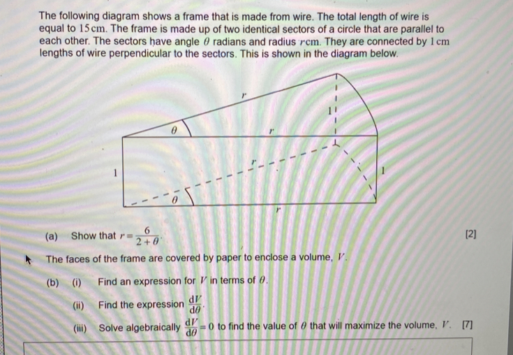 Solved: The following diagram shows a frame that is made from wire. The ...