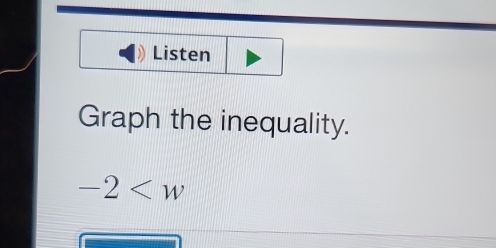 Listen 
Graph the inequality.
-2