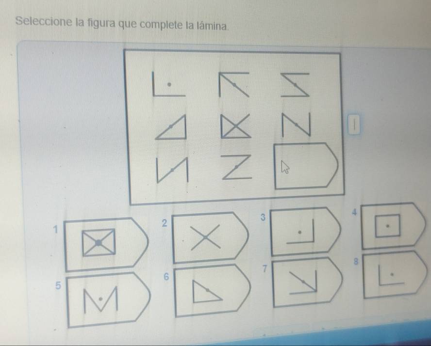 Seleccione la figura que complete la lámina. 
.