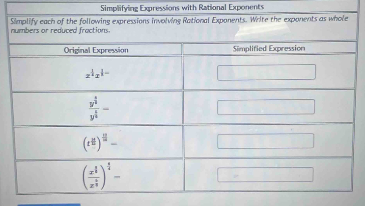 Simplifying Expressions with Rational Exponents