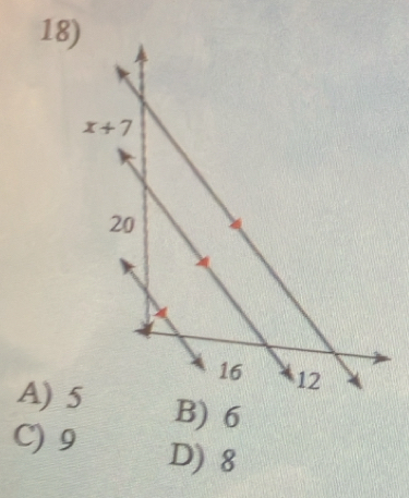 18
A) B) 6
C) 9 D) 8