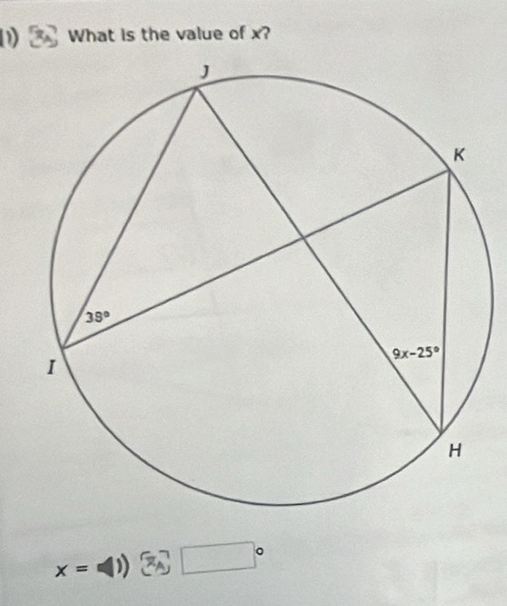 What is the value of x?
x= =1) □°