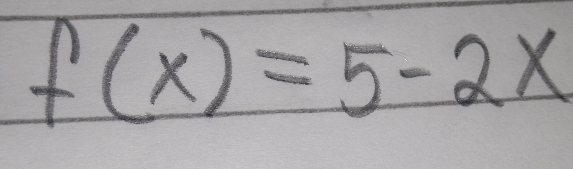 f(x)=5-2x