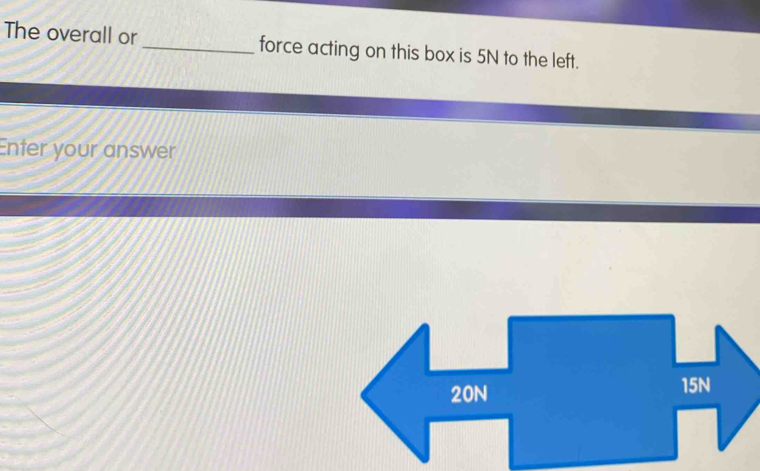 Solved: The overall or_ force acting on this box is 5N to the left ...