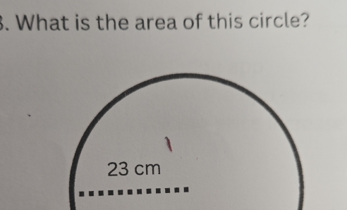 What is the area of this circle?