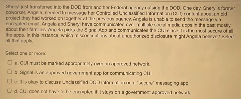 Solved: Sheryl just transferred into the DOD from another Federal ...