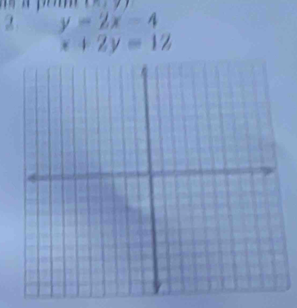 (n+1)
y=2x-4
x+2y=12