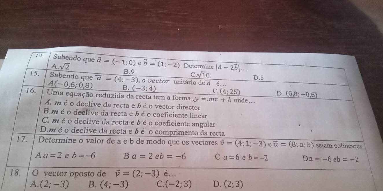 A. (2;-3) B. (4;-3) C. (-2;3) D. (2;3)