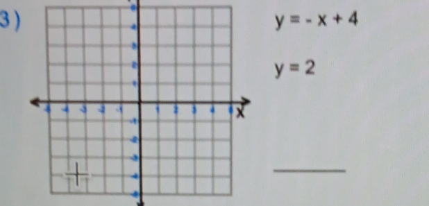 3 ) y=-x+4
y=2
_