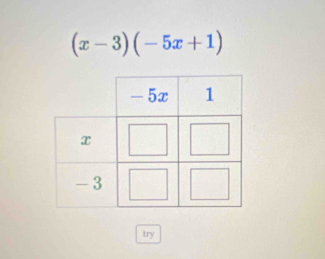 (x-3)(-5x+1)
try