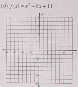 f(x)=x^2+8x+11
x
8