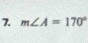 m∠ A=170°