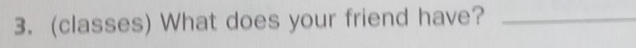 (classes) What does your friend have?_