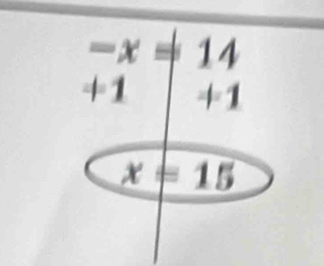 -x=14
+1|+1
x=15