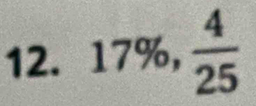 17% ,  4/25 