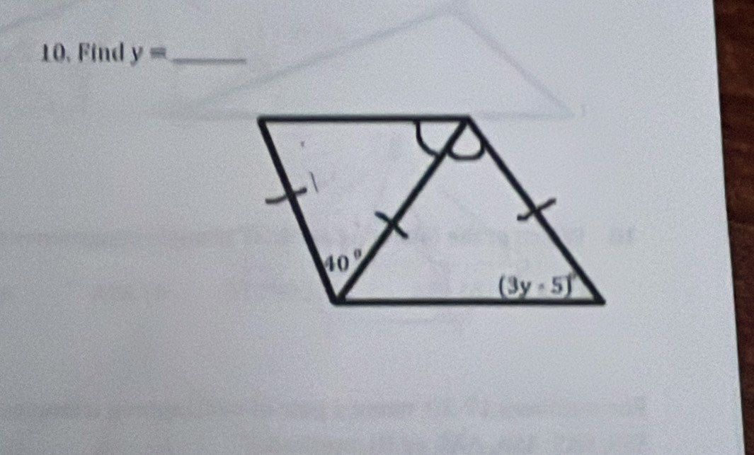 10, Find y= _