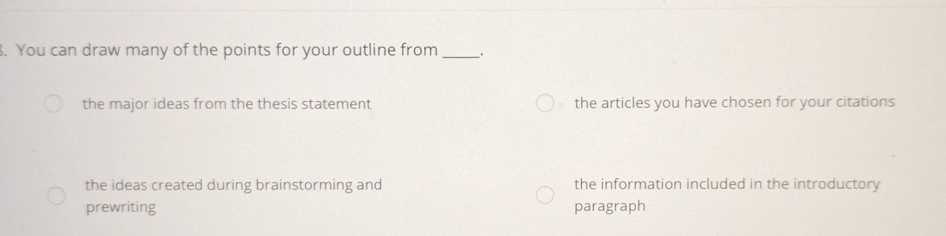 Solved: You can draw many of the points for your outline from _. the ...