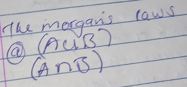 The morgan's laws
(A∪ B)
(A∩ B)