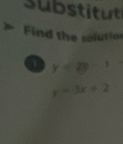 Find the solutio 
1 y=20 □ 
y=3x+2