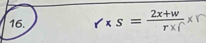 r x s = 2x+w