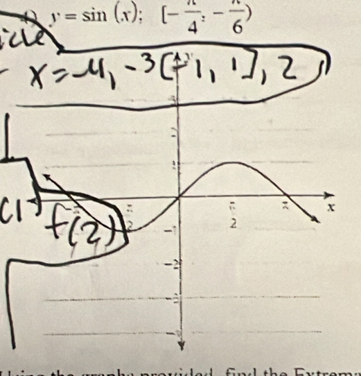 y=sin (x); [- π /4 ,- π /6 )