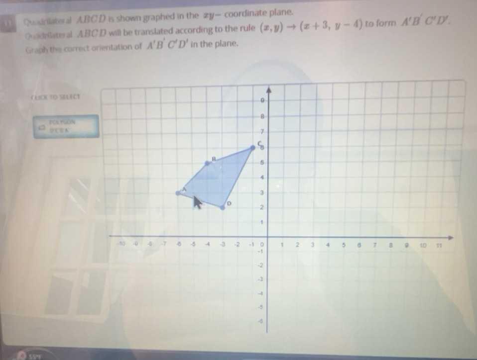 Solved: Quadrilateral ABCD is shown graphed in the æy- coordinate plane ...