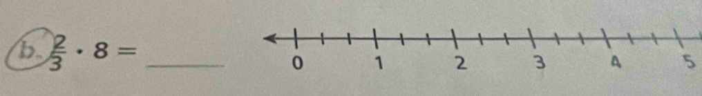  2/3 · 8= _ 
5