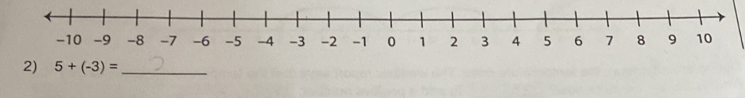 -10 -9
2) 5+(-3)= _