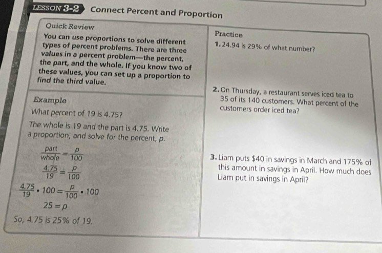 ESON 302 Connect Percent an
f
s