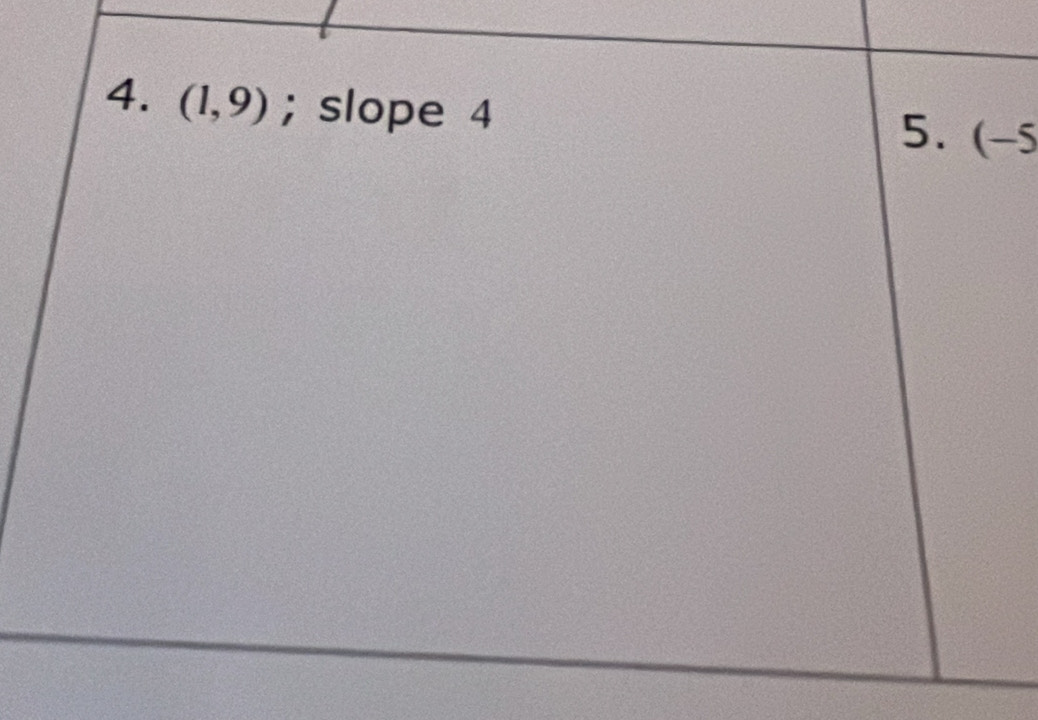 (1,9);slope 4 5. (-5