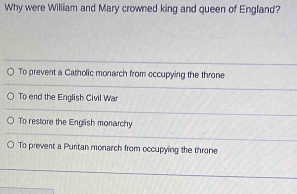 Why were William and Mary crowned king and queen of England?