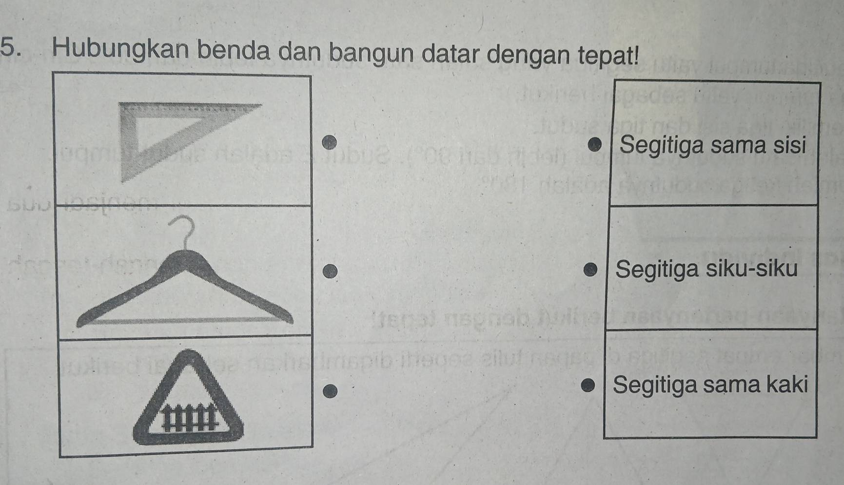 Hubungkan benda dan bangun datar dengan tepat!