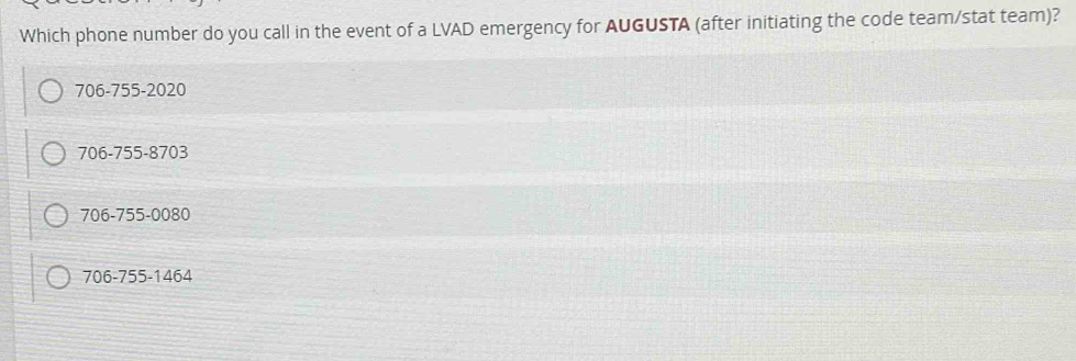 Solved: Which phone number do you call in the event of a LVAD emergency ...