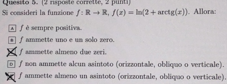 Risolto:Quesito 5. (2 risposte corrette, 2 punti) Si consideri la ...