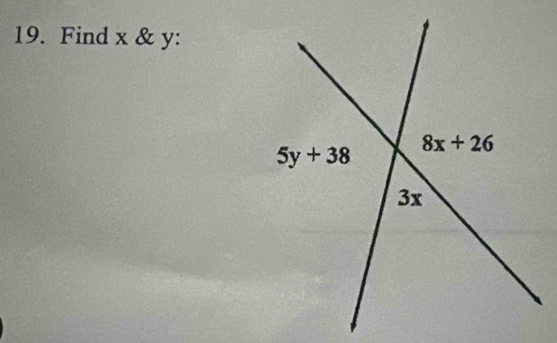 Find x & y: