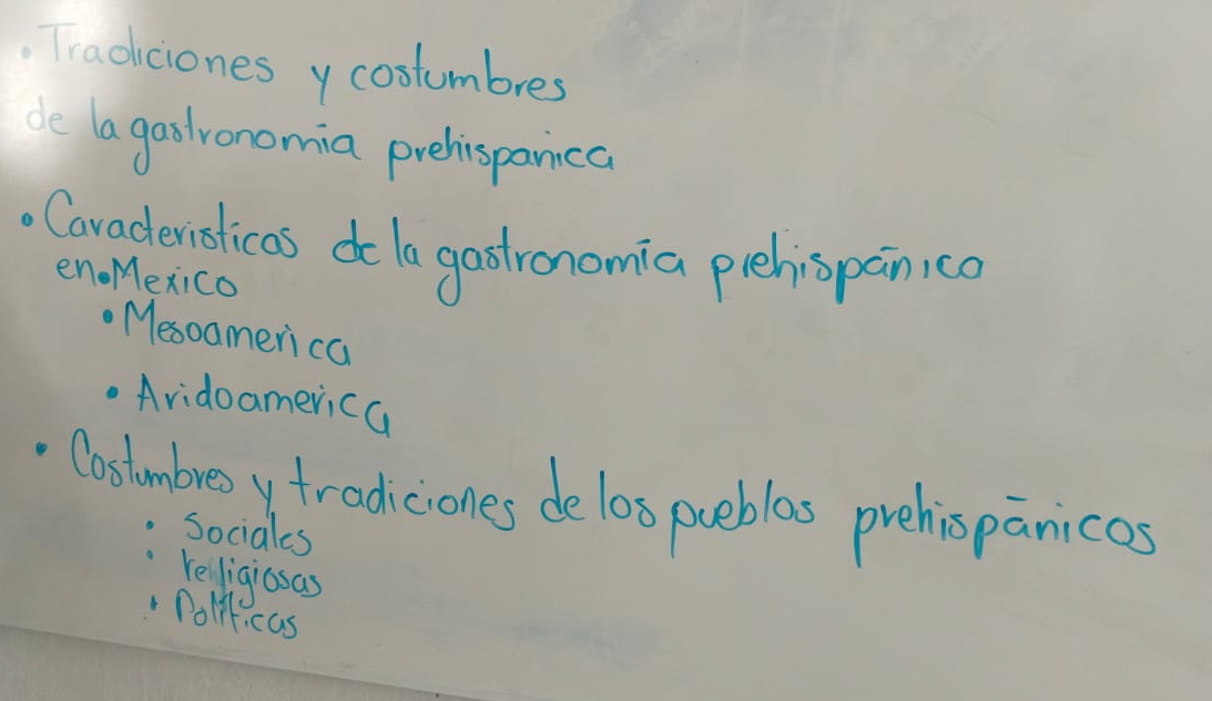 Tradiciones y costumbres
de la gaolronomia prehispanca
Caraderislicas do la gastronomia prehispanica
enoMexico
Mesoamerica. Avidoamerica
Costmbresy trodiciones de los pueblas prehispanicos
Sociales
religiosas
. Poli. cas