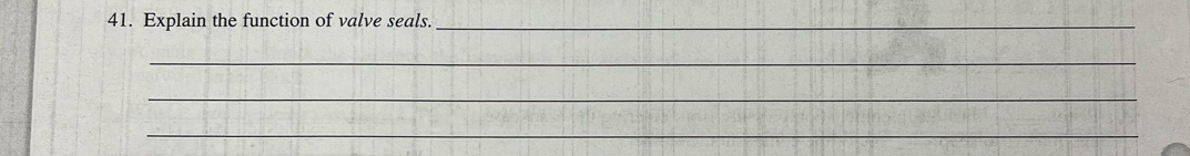 Explain the function of valve seals._ 
_ 
_ 
_