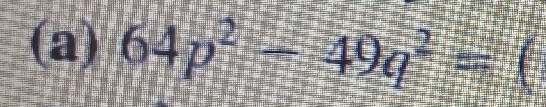 64p^2-49q^2= 1