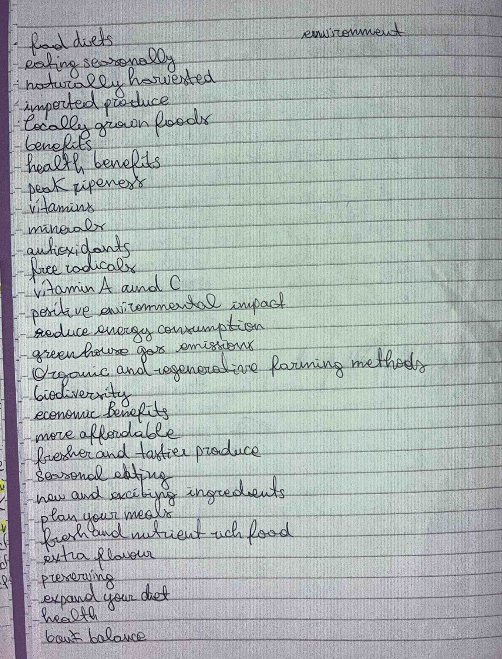 food diets 
enuizenment 
eaking secenely 
noturcolly hovested 
imperted paoduce 
locally graon Roods 
benefits 
heaete benefuts 
beak pipenexs 
vitamins 
minezolr 
awfiexidonts 
free todicals 
vitamin A and C 
peritive envizonmental impact 
seduce energy consumption 
green heuse gos emissiens 
Oigoic and regeneretive Roouning metheds 
biedivecrity 
ecenemic Benefits 
more afferdable 
Reverwer and tastier produce 
Seasonal ebting 
Pla ud mele ongredent 
foerh and wofcient uch food 
extia flovewr 
prerewing 
expand your doet 
heelte 
bout balonce