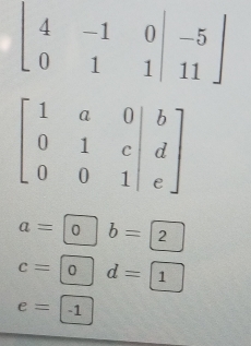 a=0b=2
c=0 d=boxed 1
e=-1