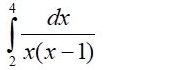 ∈tlimits _2^(4frac dx)x(x-1)