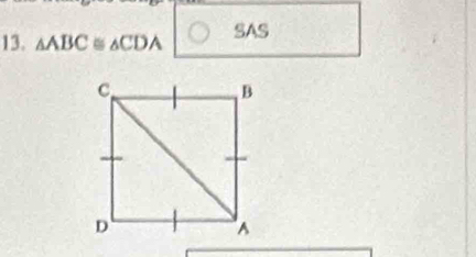 △ ABC≌ △ CDA SAS