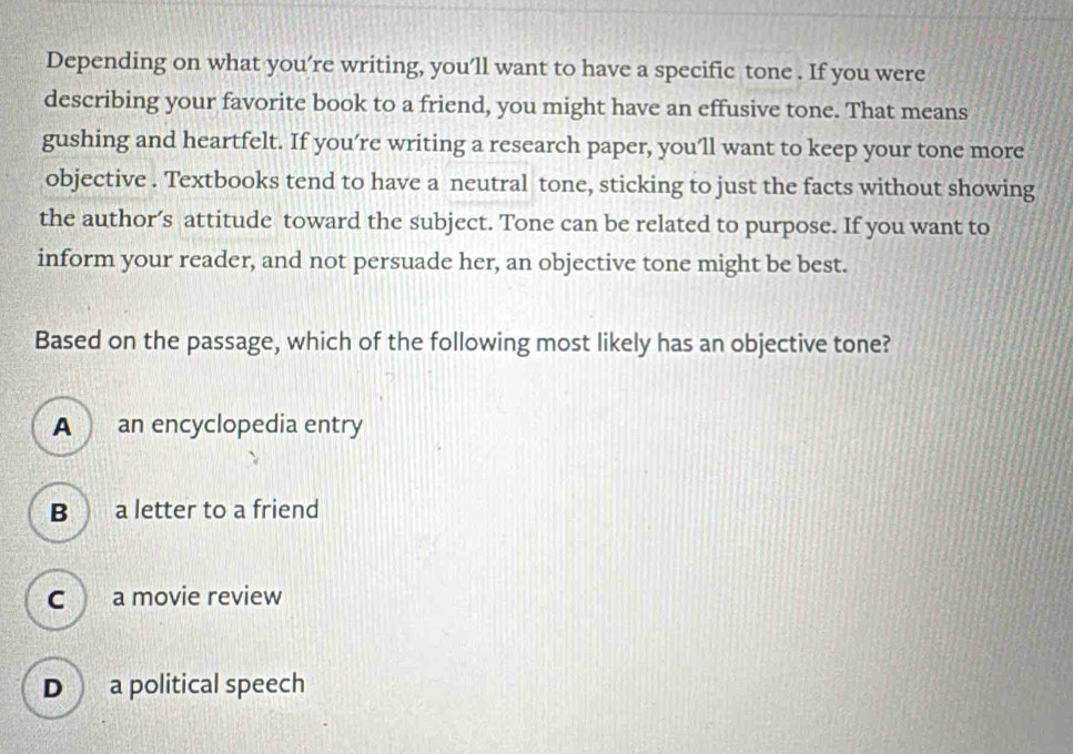 Solved: Depending on what you’re writing, you’ll want to have a ...